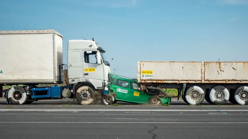 Proteção Veicular Caminhão - crash test dekra colisao caminhao carro